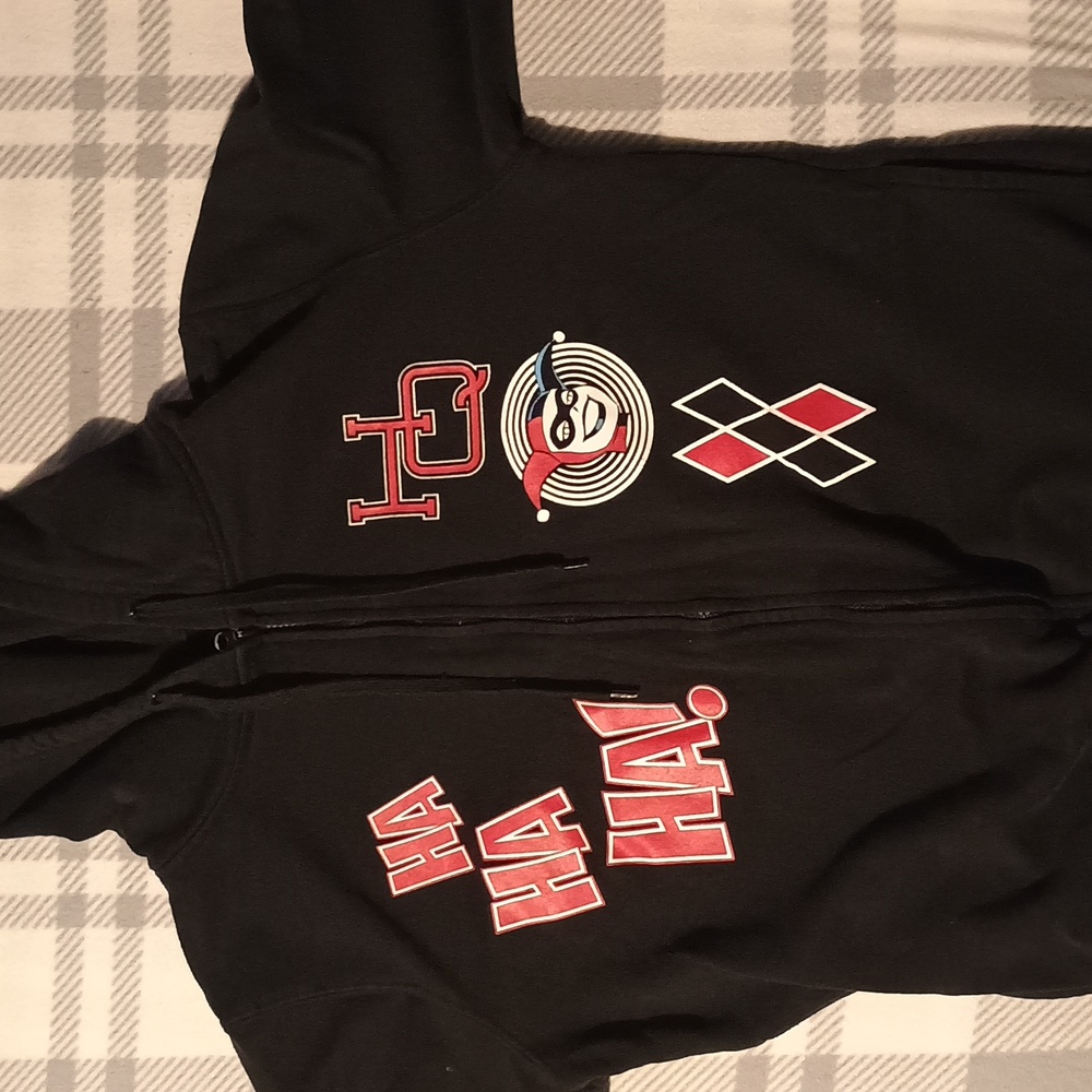 Black Hoodie with Harley Quinn Graphic.